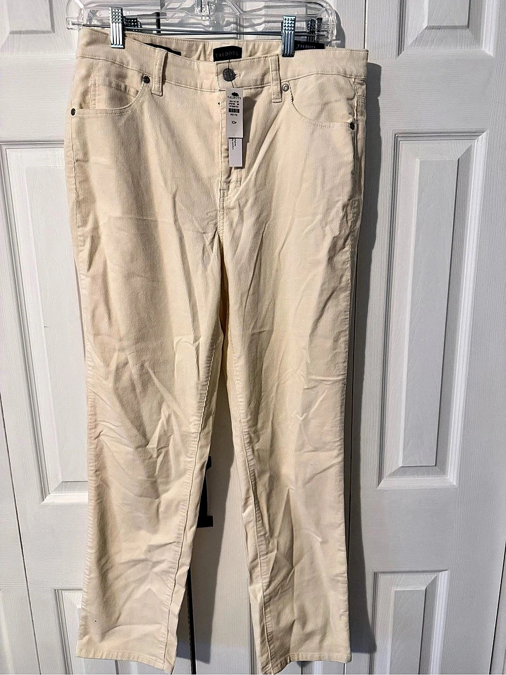 Talbots Corduroy Straight Leg Pant Pants Cream Size 10P